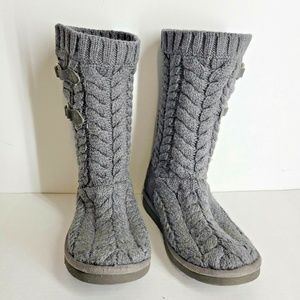 Ugg Australia Boots Size 9 Cable Knit Gray HTF EUC 3177